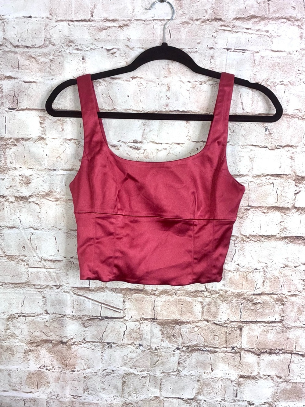 Aritzia Wilfred Shine Bustier Size Small in Rosy Red Rouge